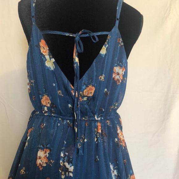 Exhilaration Blue Floral sleeveless dress size M - Picture 4 of 6